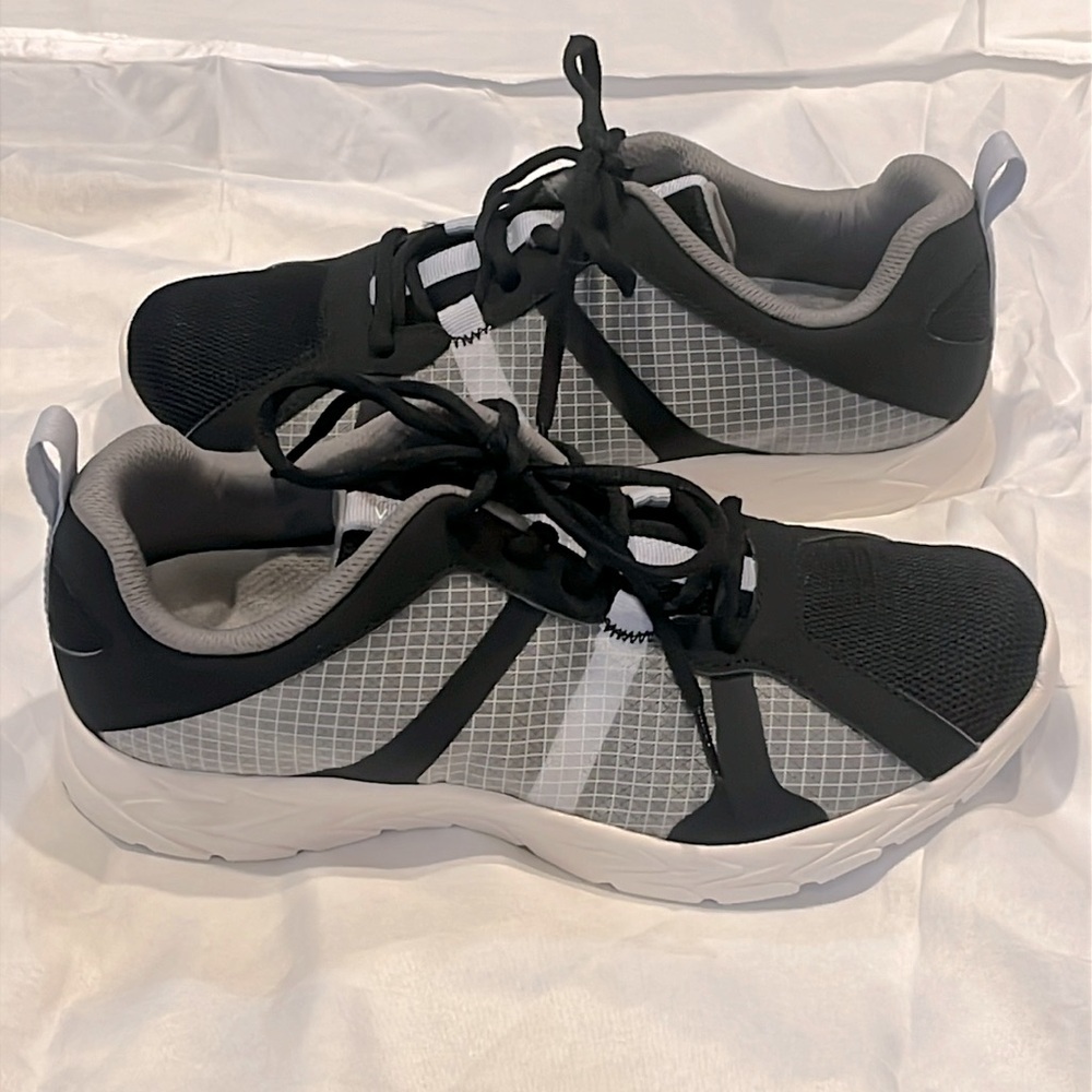 Women's Black and Gray Athletic Sneakers - Comfortable Everyday Running Shoes